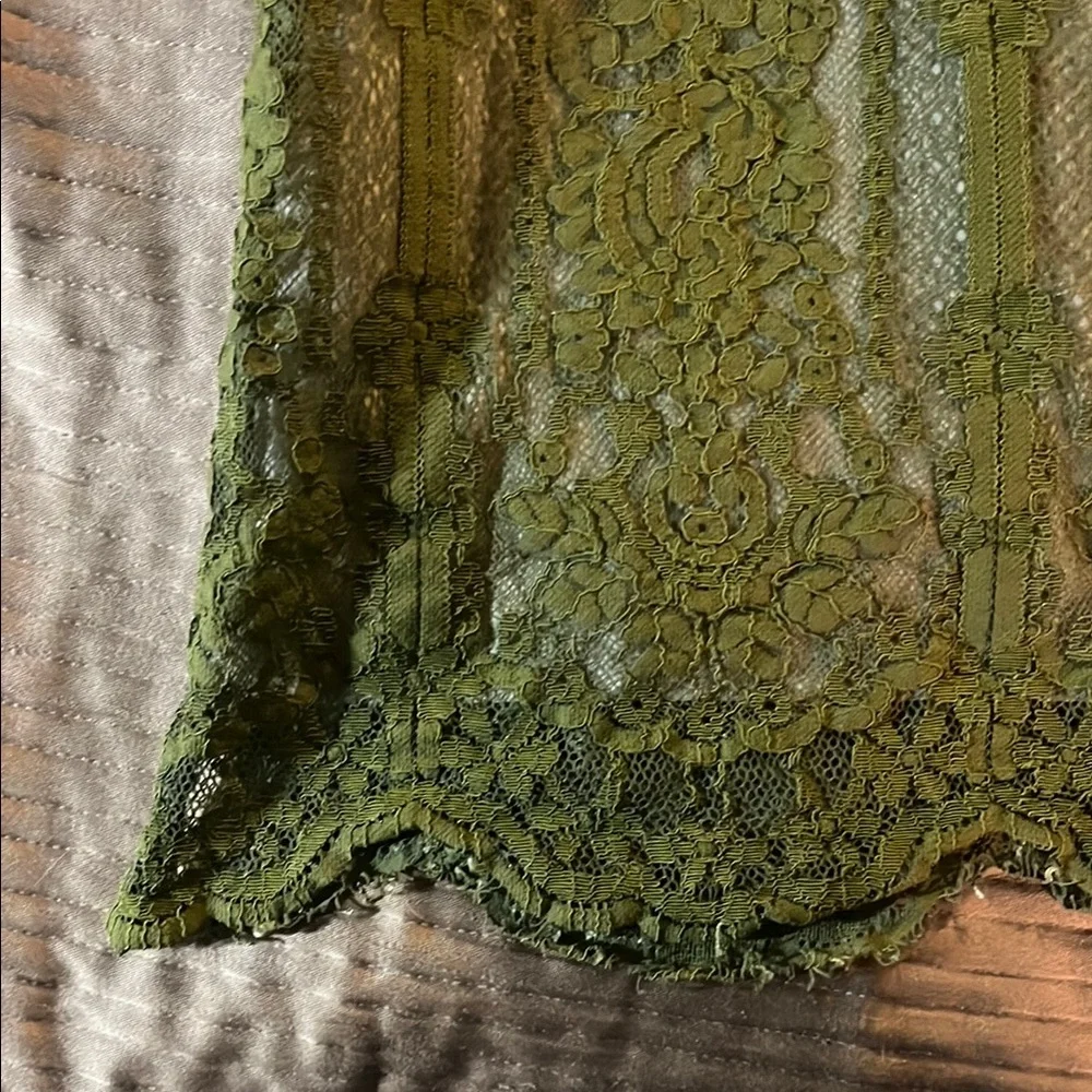 Green Lace Sleeveless Top Sundance Medium - Picture 4 of 11